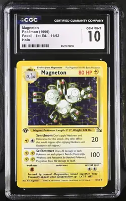1999 Pokemon Card Fossil Set 1st Edition Magneton #11 PSA CGC 10 11/62 Holo Rare - Image 1