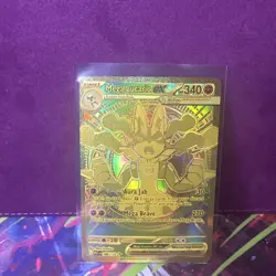 NM Mega Lucario ex 188/132 Mega Evolution Hyper Rare Gold Holo Pokemon Card - Image 1