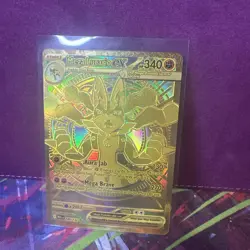 NM Mega Lucario ex 188/132 Mega Evolution Hyper Rare Gold Holo Pokemon Card - Image 3