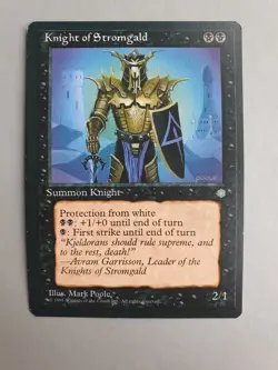Knight of Stromgald, MTG Ice Age (1995) Uncommon Black Creature NM - Image 1