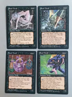 Basal Thrull x4 PLAYSET, MTG Fallen Empires (1994) Common Black Creature NM - Image 1