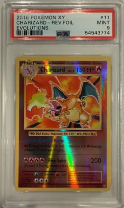 2016 Charizard Pokemon reverse holo #11. PSA 9 near mint - Image 1