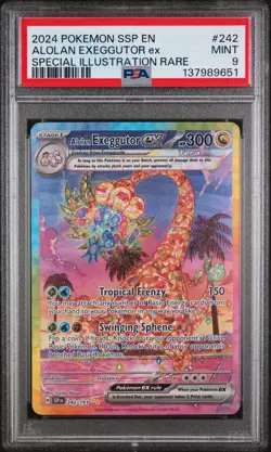 Alolan Exeggutor EX 242/191 Special Illustration Rare Pokemon PSA 9 - Image 1