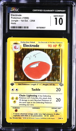 Electrode 2/64 1st Edition Holo Pokemon Jungle CGC Gem Mint 10 - Image 1
