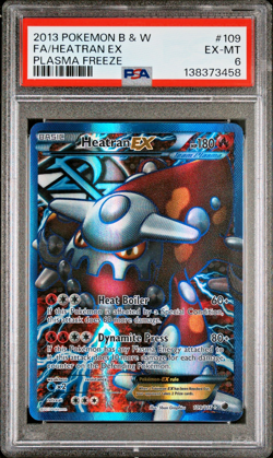 PSA 6 2013 Pokemon Black White Plasma Freeze Full Art Heatran EX Holo 109/116 - Image 1