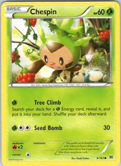 CHESPIN 9/162 COMMON BREAKTHROUGH POKEMON LP - Image 1