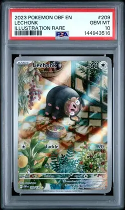Pokemon Lechonk Obsidian Flames Illustration Rare #209 PSA 10 Gem Mint - Image 1