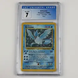 Pokemon Articuno Holo Unlimited 2/62 CGC 7 Blue Label TCG 1999 Fossil WotC Vtg - Image 1