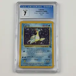 Pokemon Lapras Unlimited Holo Fossil 10/62 CGC 7 Blue Label TCG 1999 WotC Vtg - Image 1
