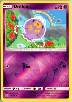 Drifloon 80/236 C Unified Minds Pokemon Reverse Holo NM/M - Image 1