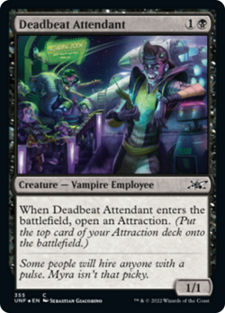 Deadbeat Attendant (355 Galaxy) FOIL Unfinity NM Creature Common CARD ABUGames - Image 1