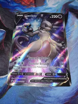 Pokemon TCG Mewtwo v SWSH229 Ultra Rare Black Star Promo Card NM Condition - Image 1