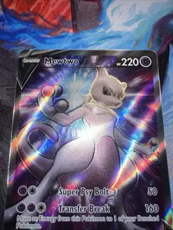 Pokemon TCG Mewtwo v SWSH229 Ultra Rare Black Star Promo Card NM Condition - Image 3
