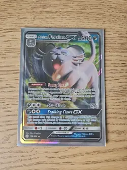 Alolan Persian GX 129/236 Ultra Rare Holo Pokemon Card Cosmic Eclipse NM - Image 1