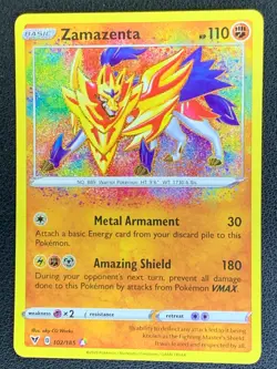Zamazenta 102/185 Amazing Rare Holo Vivid Voltage Pokemon - Image 1