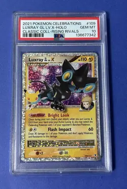 2021 Pokemon Celebrations Luxray GL LV X-Holo Classic Coll. Rising Rivals PSA 10 - Image 1