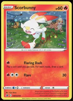 Sword & Shield Promo Scorbunny (Cosmos Holo) SWSH244 Holo Promo Pokemon NM/M - Image 1