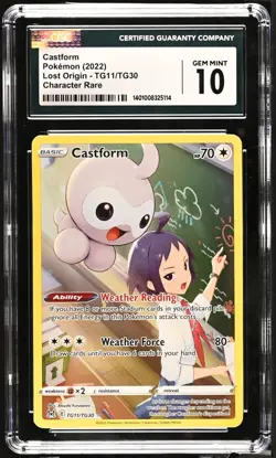 Pokemon 2022 Castform Lost Origin #TG11 Full Art CGC 10 - Image 1