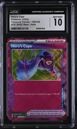 Pokemon 2024 Temporal Forces Hero's Cape 152/162 Ace Spec Rare Holo CGC 10 - Image 1