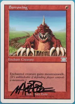 Burrowing 6th Edition NM Red Uncommon SIGNED MAGIC CARD (ID# 418965) ABUGames - Image 1