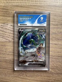 Ace 9 - Rayquaza V 194/203 - Evolving Skies - Pokemon TCG Graded Card - Mint - Image 1