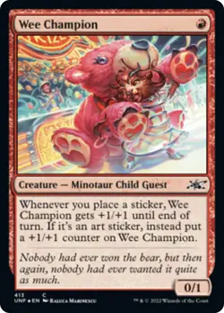 Wee Champion (413 Galaxy) FOIL Unfinity NM Creature Common MAGIC CARD ABUGames - Image 1