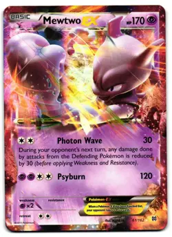 Mewtwo EX 61/162 - BREAKthrough Rare EX Pokemon TCG Holo - MP Card - Image 1