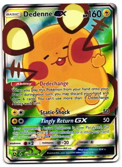 Dedenne GX 195a/214 - Unbroken Bonds Rare Ultra Pokemon TCG - NM Card - Image 1