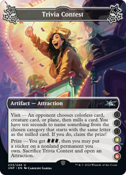 Trivia Contest (4-5-6) FOIL Unfinity NM Artifact Uncommon MAGIC CARD ABUGames - Image 1