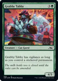 Grabby Tabby (426 Galaxy) FOIL Unfinity NM Creature Common MAGIC CARD ABUGames - Image 1