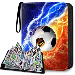 Soccer Card Binder 9 Pocket Fits 900 Cards, Trading Card Holder with 50 Remov... - Image 1
