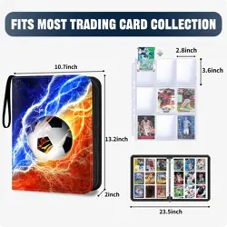 Soccer Card Binder 9 Pocket Fits 900 Cards, Trading Card Holder with 50 Remov... - Image 2