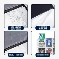 Soccer Card Binder 9 Pocket Fits 900 Cards, Trading Card Holder with 50 Remov... - Image 4