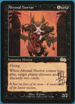 Abyssal Horror Urza's Saga NM Black Rare SIGNED MAGIC CARD (ID# 410691) ABUGames - Image 1