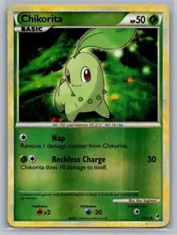 Chikorita 53/95 Common Call of Legends Pokemon Reverse Holo Moderately Played - Image 1