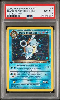 2000 POKEMON ROCKET 1ST EDITION #3 DARK BLASTOISE-HOLO PSA 8 - Image 1