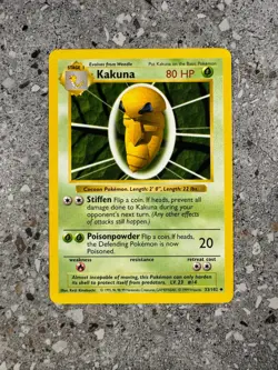 Pokemon TCG Cards SHADOWLESS Base Set Kakuna 33/102 Uncommon NM - Image 1