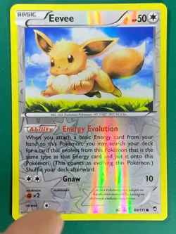 Eevee 80/111 Common XY Furious Fists Reverse Holo Pokemon - Image 1