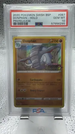 2020 Pokemon Sword & Shield Donphan SWSH067 Vivid Voltage Prerelease GEM PSA 10 - Image 1