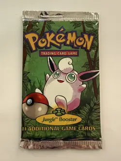 Vintage Pokemon Jungle Booster Pack Wigglytuff Art Sealed WOTC - Image 1