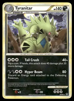 TYRANITAR 26/95 RARE HGSS UNLEASHED POKEMON MP - Image 2