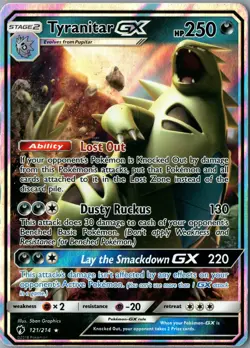 Tyranitar GX Ultra Rare SM - Lost Thunder 121/214 LP Holofoil - Pokemon - Image 1