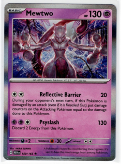 Mewtwo 151 Holo Pokemon TCG 150/165 Scarlet & Violet Rare Holo NM - Image 1