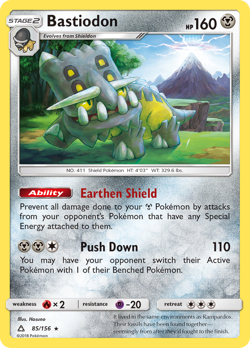 Pokemon Ultra Prism Holo Bastiodon 85/156 Holo R NM - Image 2