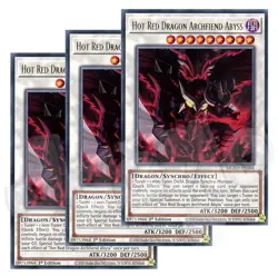 Yugioh Hot Red Dragon Archfiend Abyss x 3 - 1st Edition Rare LP - Plus Free Holo - Image 1