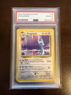 1999 Pokemon Base Set Unlimited #18 Dragonair Gem Mt PSA 10 - Image 1