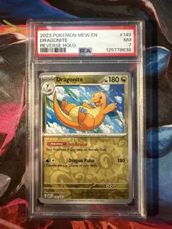 2023 Dragonite Reverse Holo PSA 7 Near Mint MEW EN Pokemon 151 - Image 1