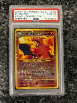 2000 POKEMON JAPANESE NEO 2 PROMO REVERSE FOIL #006 CHARIZARD PSA 10 - Image 1