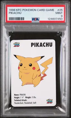 1998 KFC POKEMON CARD GAME #25 PIKACHU PSA 9 - Image 1