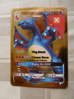 Charizard GX HP250 Wing attack Raging Out GX Gold Foil Fan Art Pokemon Card - Image 1
